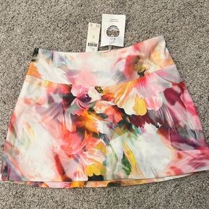 Abstract Floral Mini Skirt - Pink Multi